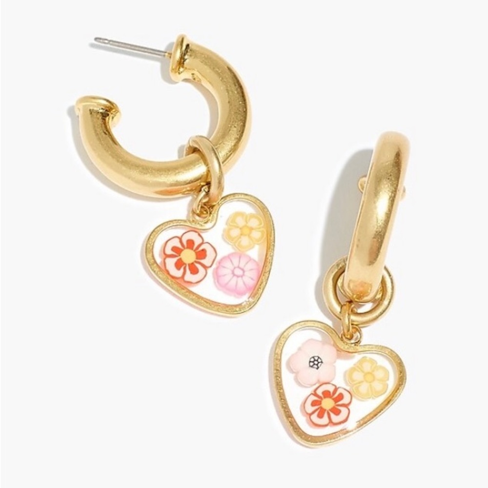Madewell Floral Heart Huggie Hoop Earrings Taylor Swift Lover